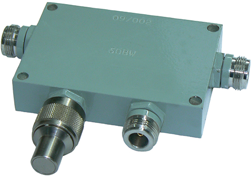 UHF/Mobile phone 6dB directional coupler, 800-2500MHz, N-type female input/outputs, 200W – 86mm